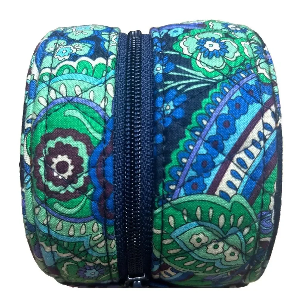Vera Bradley Blue Rhapsody Travel Jewelry Case Zip Around Organizer 6.5
